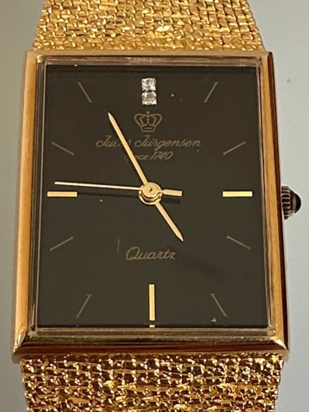 Jules Jürgensen Gold-Tone Men’s Quartz Dress Watch - Black Dial
